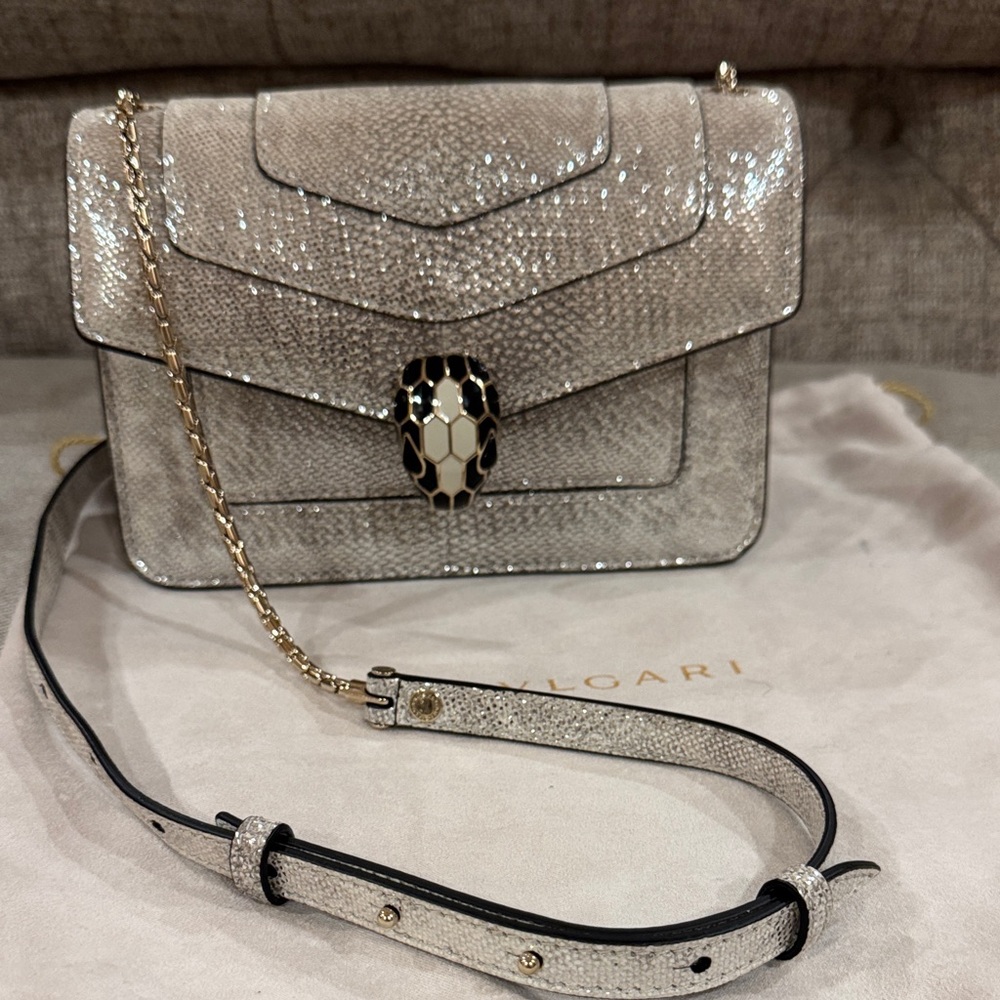 Bulgari Serpenti forever opal metallic Silver/gold mini Handbag